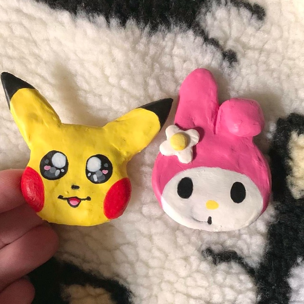 Handmade pikachu & my melody pins